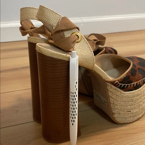 SCHUTZ Leopard-Print Espadrille Platform Wedges in Brown - Picture 6 of 6